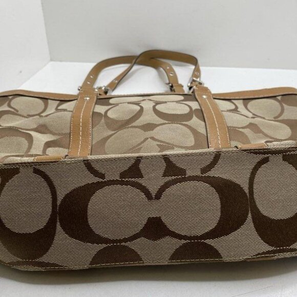 Coach Brown Patterned Tote Bag with Dual Handles - Picture 9 of 11